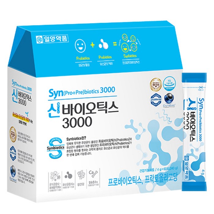 일양약품 신 바이오틱스3000 유산균, 4g, 60개입 대표 이미지 - 다이어트 유산균 추천