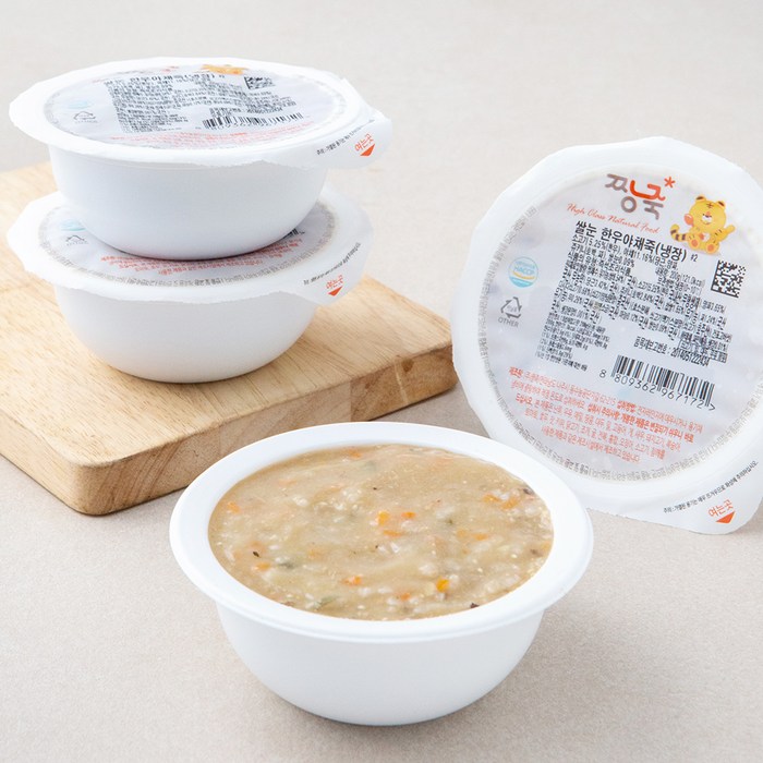 짱죽 웰빙죽 쌀눈 한우야채죽, 200g, 4개 대표 이미지 - 소고기야채죽 추천