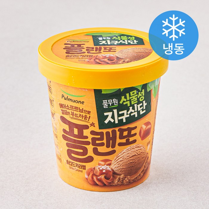 풀무원 식물성지구식단 플랜또 솔티드카라멜 (냉동), 474ml, 1개 대표 이미지 - 비건 아이스크림 추천