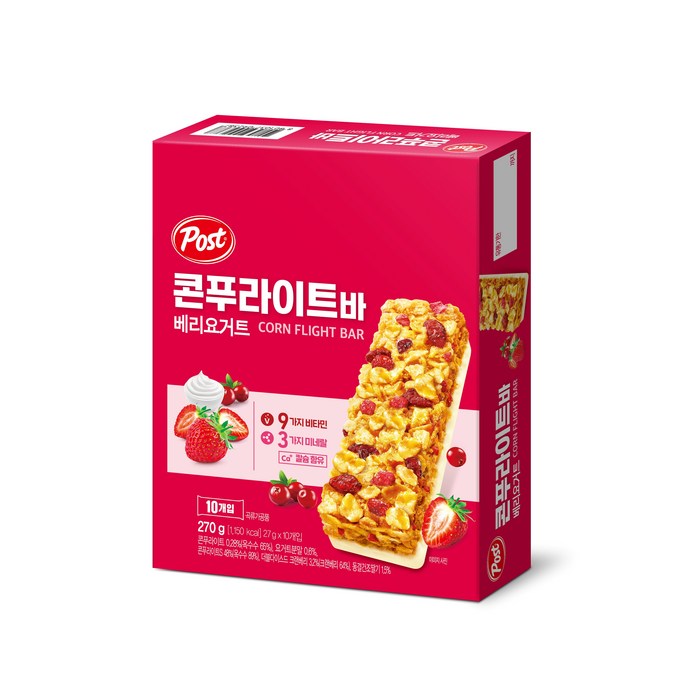 포스트 콘푸라이트 베리 요거트바, 27g, 10개입 대표 이미지 - 에너지바 맛있는거 추천