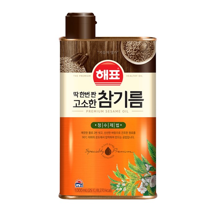 해표 고소한 참기름, 1000ml, 1개 대표 이미지 - 참기름 추천