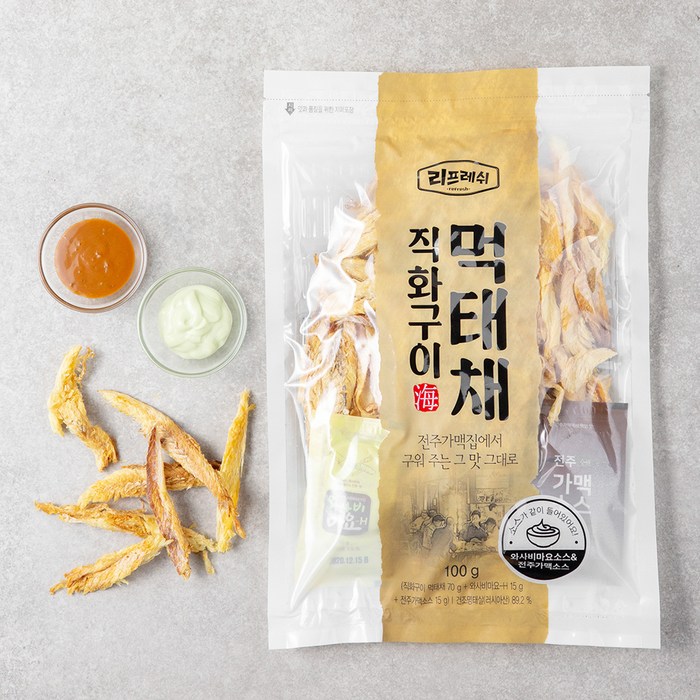 리프레쉬 직화구이 먹태채 70g + 소스 15g x 2종, 1세트 대표 이미지 - 황태채 추천