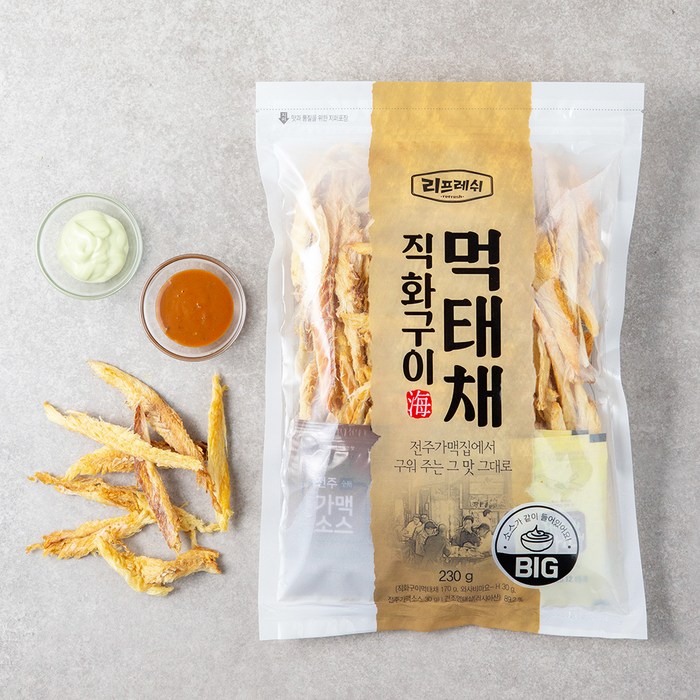 리프레쉬 직화구이 먹태채 170g + 소스 30g x 2종, 1세트 대표 이미지 - 황태채 추천