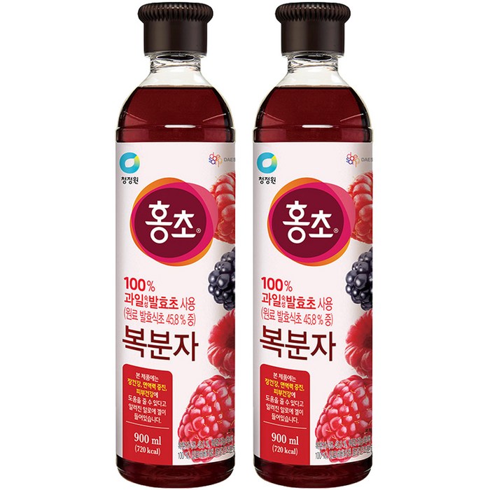 청정원 홍초 복분자, 900ml, 2개 대표 이미지 - 공복에 좋은 음식 추천