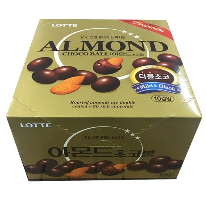 롯데제과 아몬드초코볼, 46g, 10개 대표 이미지 - 발렌타인데이 추천