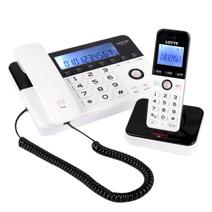 롯데전자 디지털 유무선 전화기 화이트, LSP-712 대표 이미지 - 무선전화기 추천