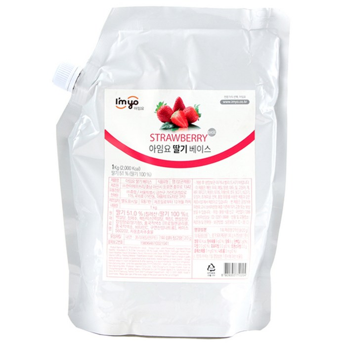 아임요 딸기 베이스 스무디용 잼, 1kg, 1개 대표 이미지 - 딸기시럽 추천