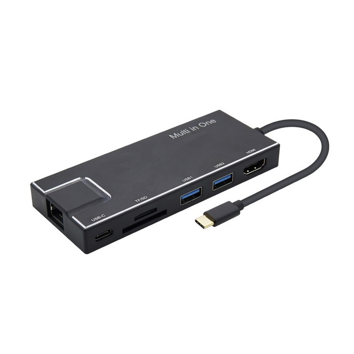 컴스 USB 3.1 C타입 멀티 컨버터 7 in 1 랜 4K HDMI 허브 카드리더 PD FW764, 혼합 색상 대표 이미지 - 7포트 HDMI 멀티포트 허브 추천