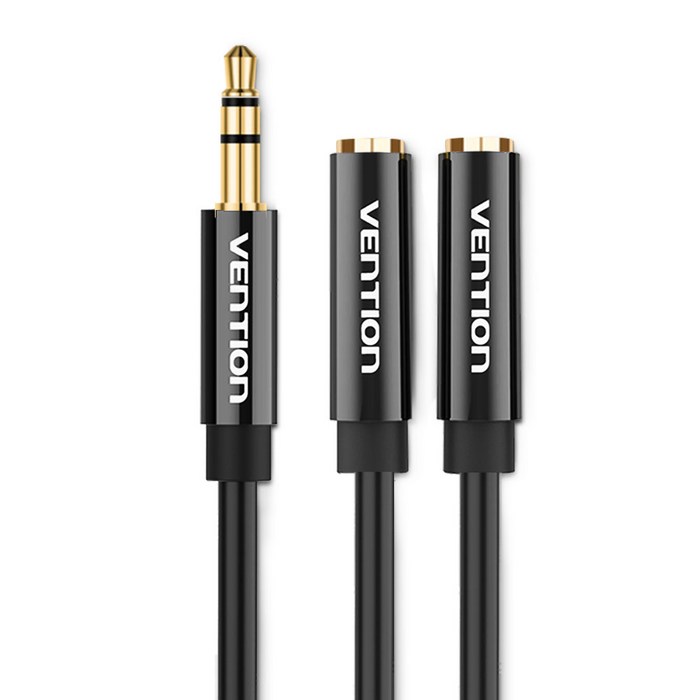 벤션 3.5mm 스테레오 확장 Y형 AUX 케이블, 혼합 색상 대표 이미지 - 차량용 AUX 케이블 추천