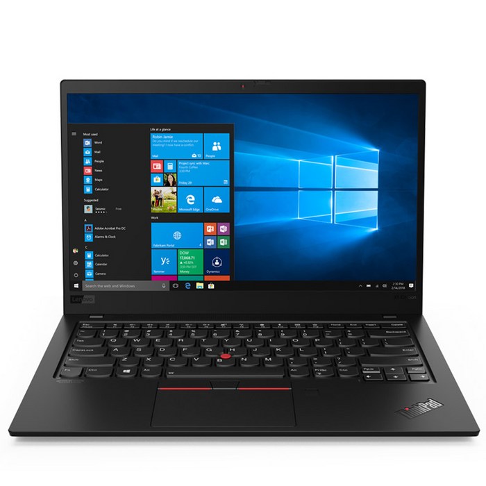 레노버 씽크패드 블랙 노트북 7th ThinkPad X1 Carbon-20R1S01G00 (10세대 i7-10510U 35.5cm Intel UHD Graphics WIN10), 윈도우 포함, 64GB, 4GB 대표 이미지 - 레노버 씽크패드 X1 추천