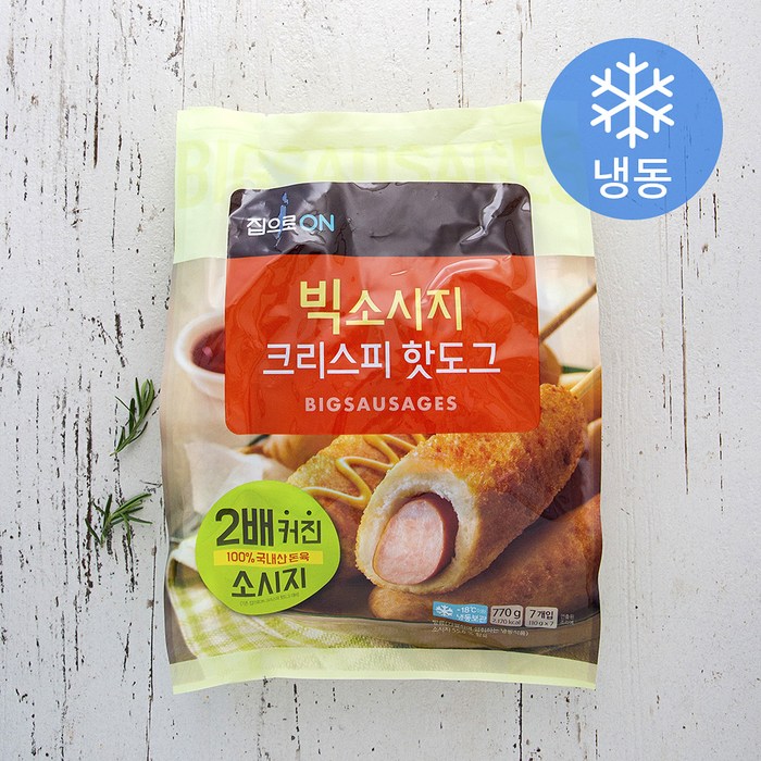 집으로온 빅소시지 크리스피 핫도그 (냉동), 770g, 1개