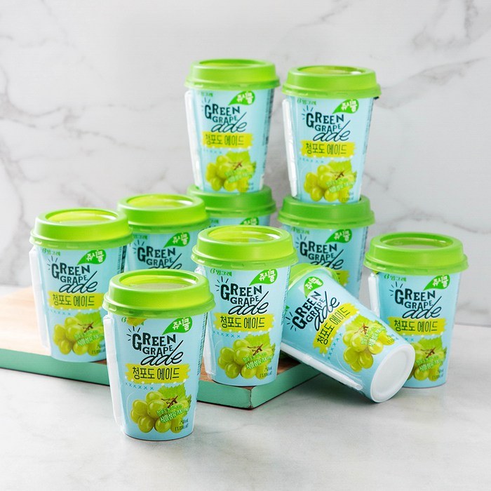 쥬시쿨 청포도 에이드, 250ml, 10개 대표 이미지 - 감귤주스 추천