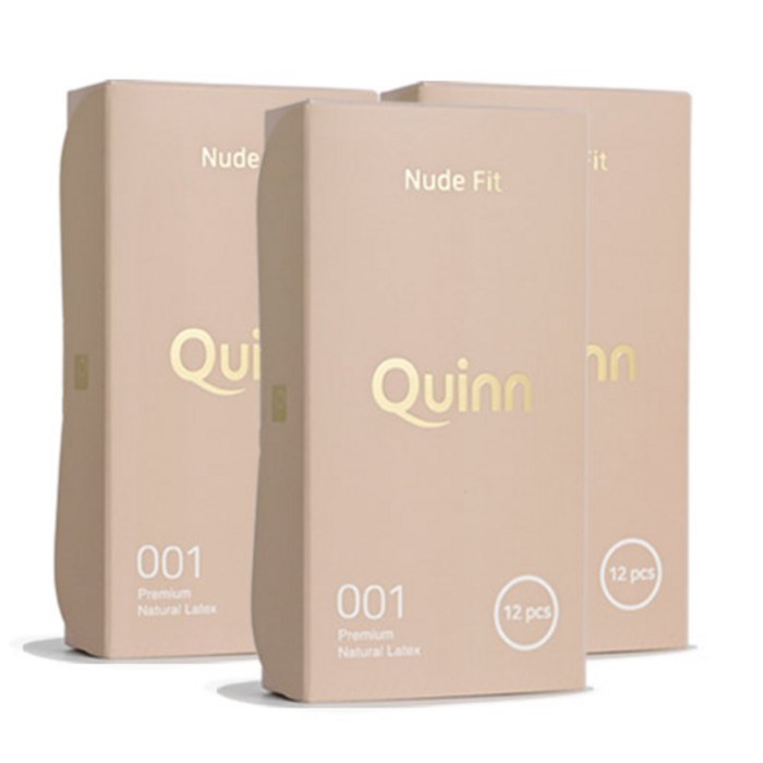 Quinn 001 리얼타이트 누드핏 콘돔, 12개입, 3개 대표 이미지 - 얇은 콘돔 추천