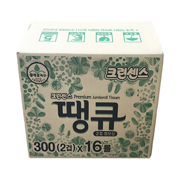 크린센스 땡큐 2겹 점보롤300 100m, 16개입, 1개 대표 이미지 - 점보롤 휴지 케이스 추천