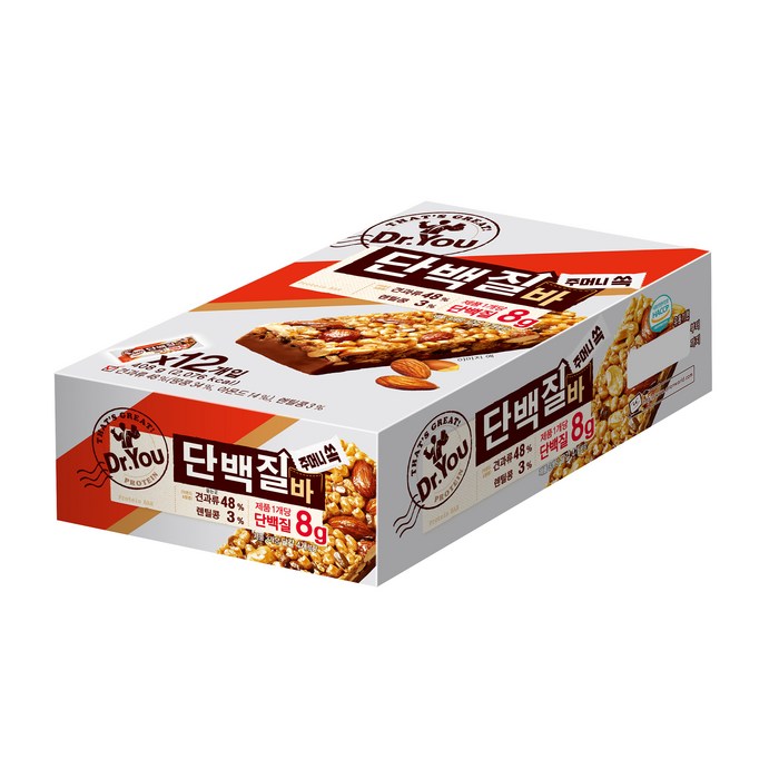 닥터유 단백질바 주머니쏙, 34g, 12개 대표 이미지 - 프로틴바 추천