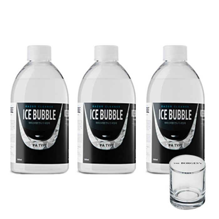 아이스버블 파나소닉 호환 PA타입 면도기세정액 500ml x 3p + 세척용 유리컵 대표 이미지 - 면도기 세정제 추천