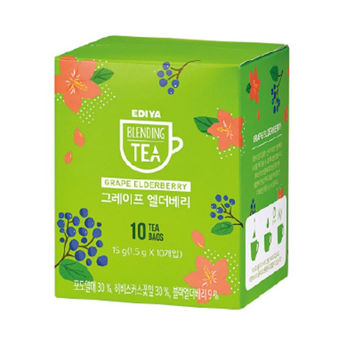 이디야 그레이프 엘더베리 티, 1.5g, 10개 대표 이미지 - 피나콜라다 추천