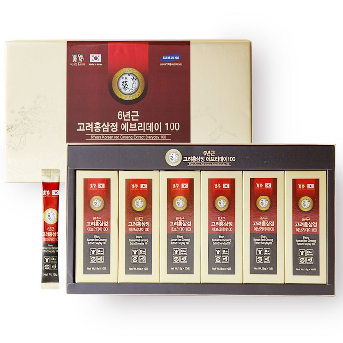 풍년보감 고려홍삼정 6년근 에브리데이 100 선물세트 + 쇼핑백, 15g, 60개 대표 이미지 - 고려홍삼 추천