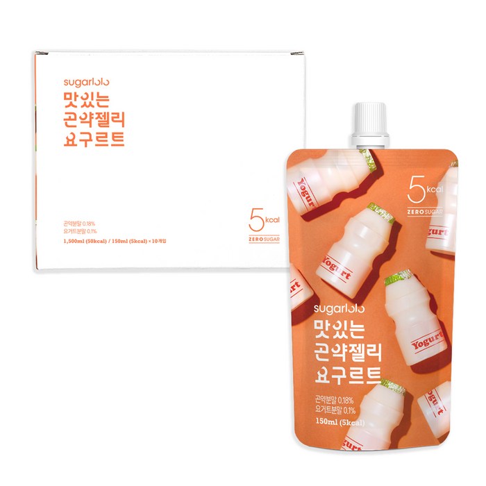 인테이크 슈가로로 맛있는 곤약젤리 요구르트, 150g, 10개 대표 이미지 - 저칼로리 과자 추천