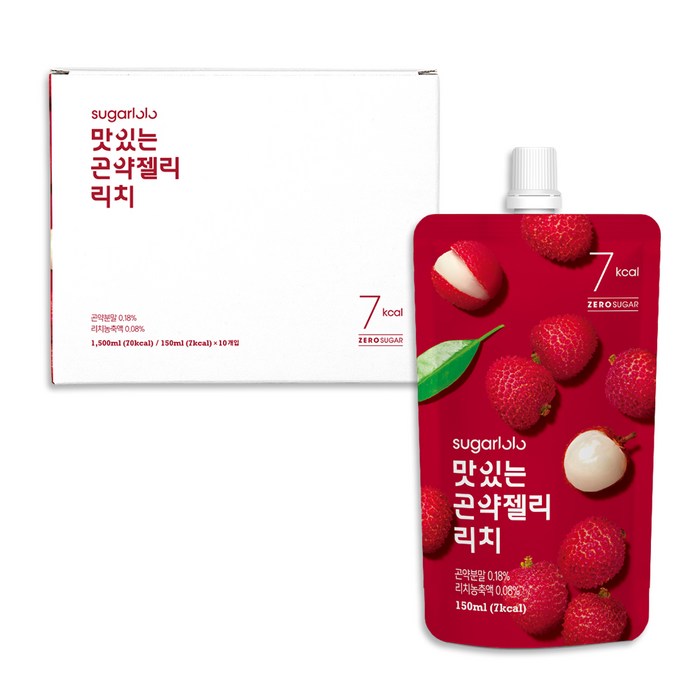 인테이크 슈가로로 맛있는 곤약젤리 리치, 150ml, 10개입 대표 이미지 - 저칼로리 과자 추천