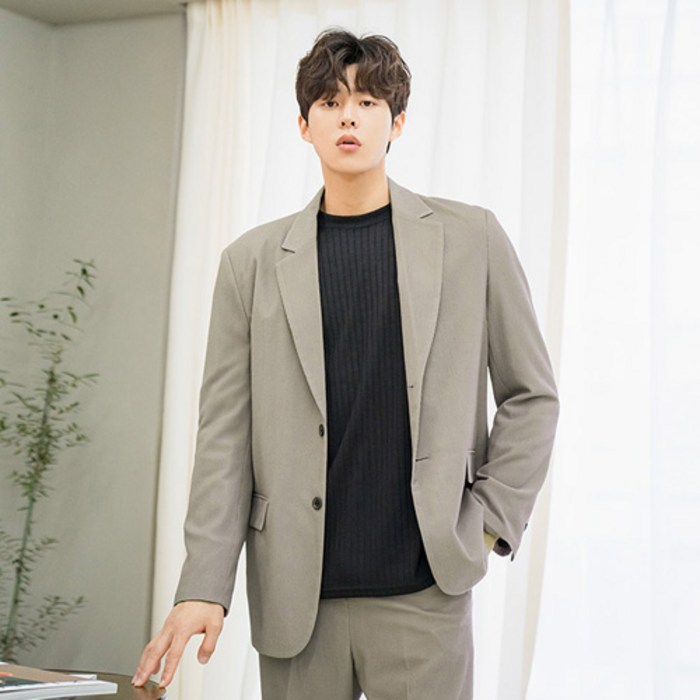 빅사이즈클럽 남성용 AM 플리츠 자켓 대표 이미지 - 남자 셋업 추천