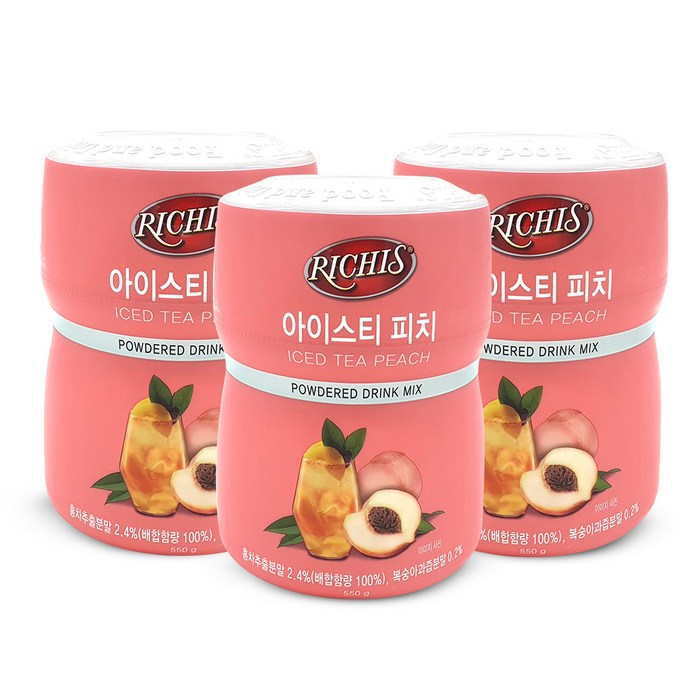 (주)동서 리치스 아이스티 피치, 550g, 3개 대표 이미지 - 동서 리치스 추천