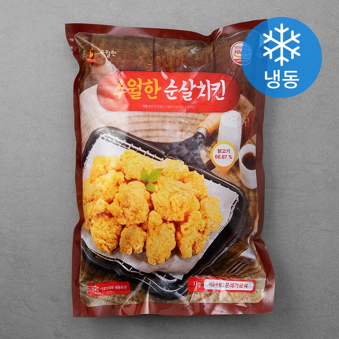 수월한 순살치킨 (냉동), 1kg, 1개 대표 이미지 - 순살 치킨 추천