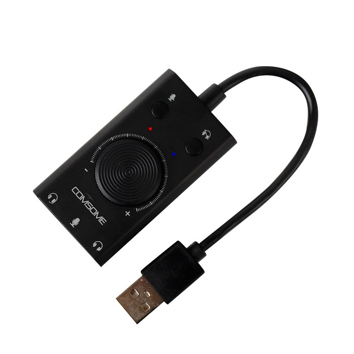 컴썸 3포트 USB 사운드 카드 젠더 외장형, SD-30T 대표 이미지 - 외장 사운드카드 추천