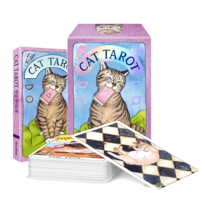 CAT TAROT 타로카드 78장 + 한글 가이드북 + 박스 케이스 세트, 한스미디어 대표 이미지 - 타로카드 추천