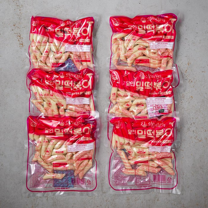 오분떡볶이 달인 밀 떡볶이떡, 320g, 6팩 대표 이미지 - 분모자 추천