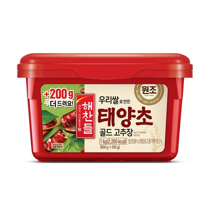 해찬들 우리쌀로 만든 태양초골드 고추장, 1kg, 1개 대표 이미지 - 고추장 추천