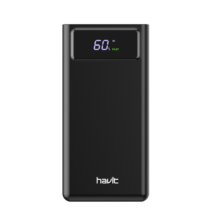 하빗 대용량 고속충전 보조배터리 40000mAh PD18W, PB56, 블랙 대표 이미지 - 대용량 보조배터리 추천