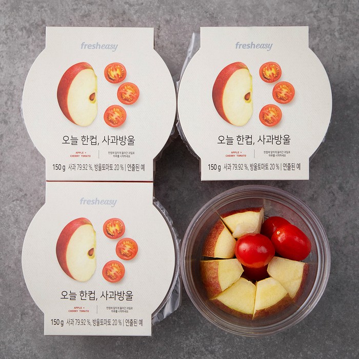 프레시지 오늘 한컵 사과방울, 150g, 4입 대표 이미지 - 과일컵 추천