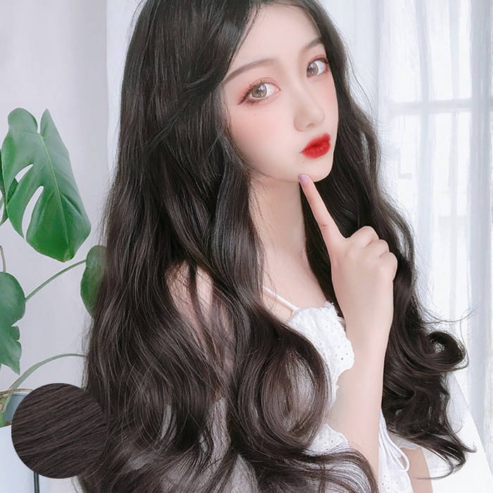 하이유니 웨이브 펌 붙임머리 헤어피스 60cm, 네츄럴블랙, 3개 대표 이미지 - 붙임 머리 추천