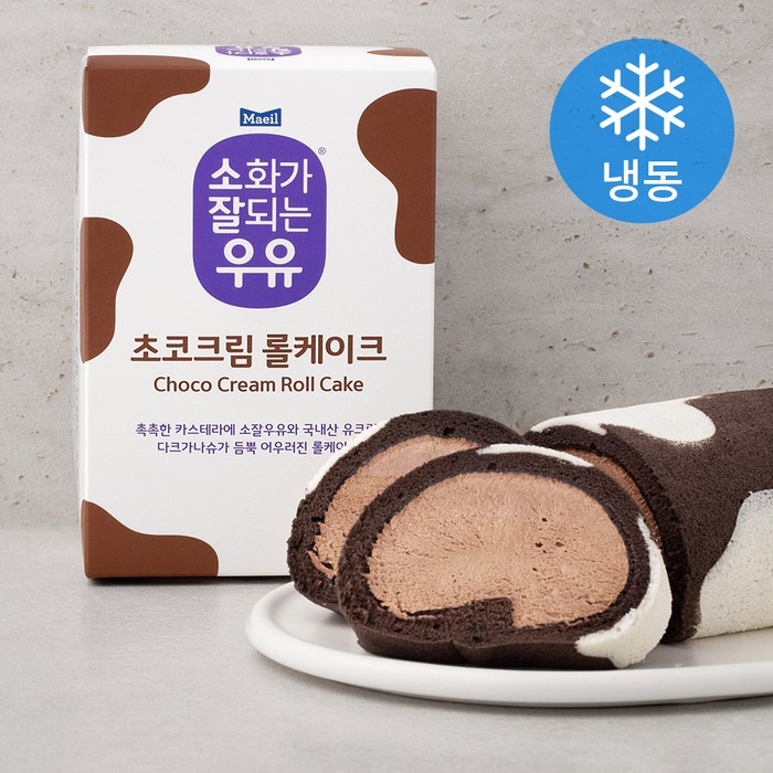 소화가잘되는우유 초코크림 롤케이크 (냉동), 380g, 1개 대표 이미지 - 초코크림빵 추천