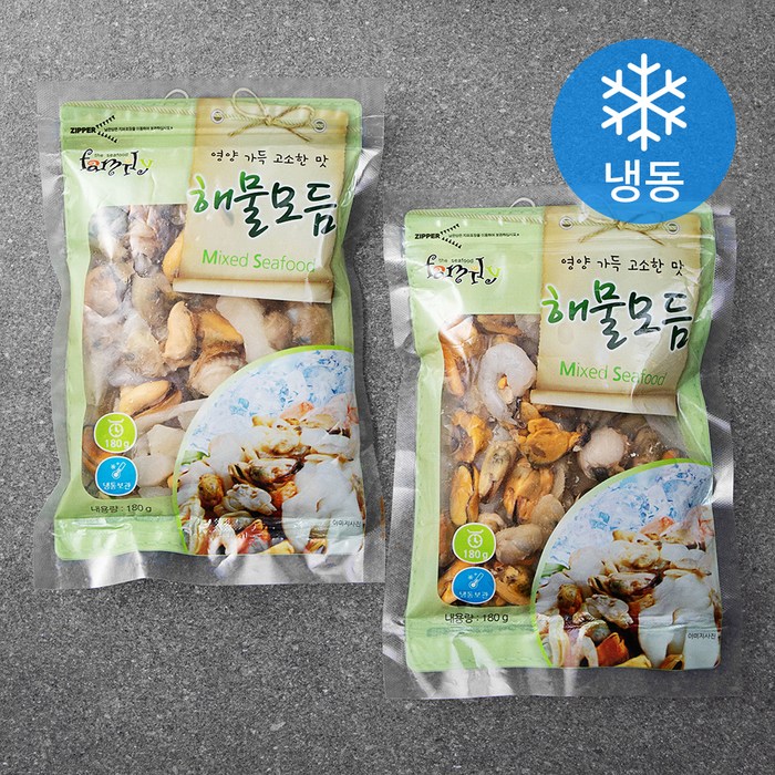 패밀리 해물모듬 (냉동), 180g, 2입 대표 이미지 - 가리비 추천