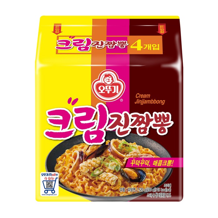오뚜기 크림진짬뽕 130g, 4개 대표 이미지 - 오징어 짬뽕 추천