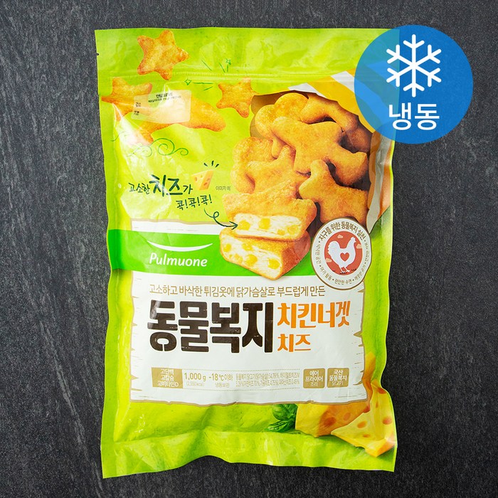 풀무원 동물복지 치킨 너겟 치즈 (냉동), 1000g, 1개 대표 이미지 - 풀무원 추천