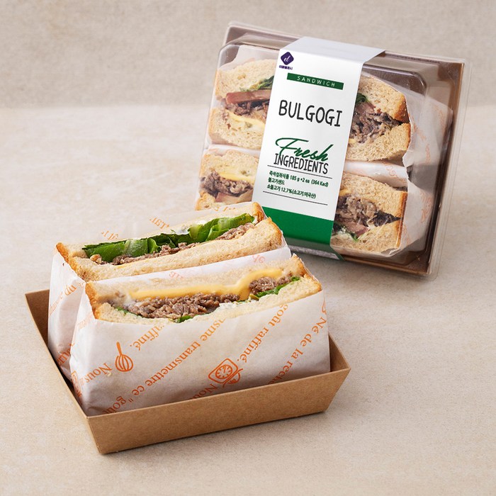 이엘후레쉬 불고기 샌드위치, 185g, 2개 대표 이미지 - 불고기 김밥 추천