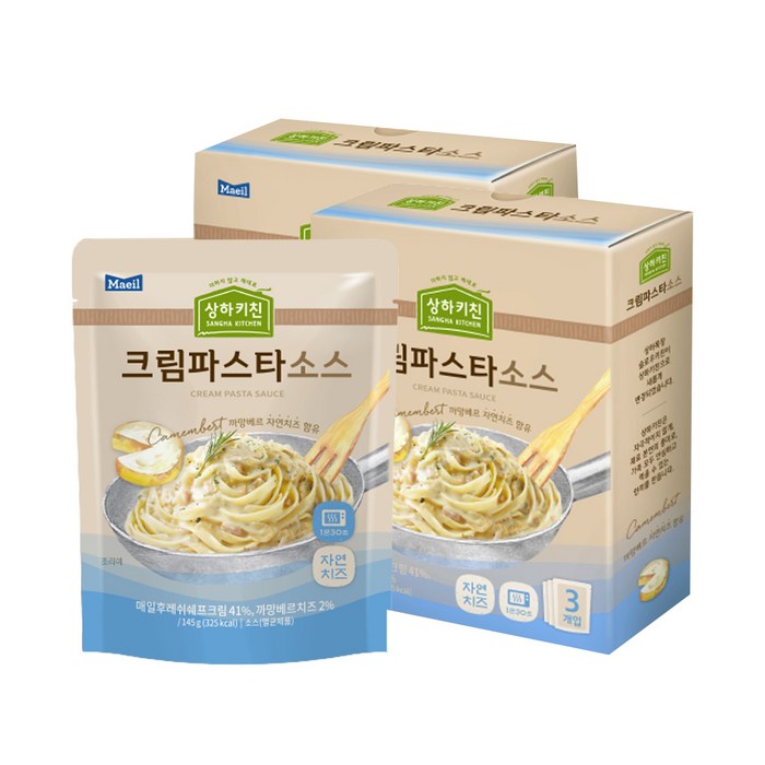 매일유업 상하키친 크림파스타소스 3p, 435g, 2개 대표 이미지 - 크림 파스타 추천