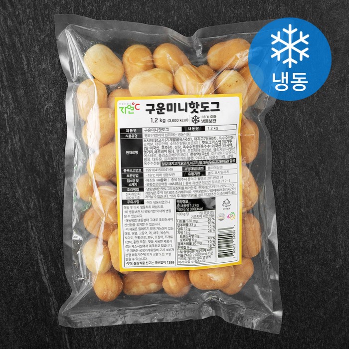 자연도씨 구운 미니 핫도그 (냉동), 1.2kg, 1개 대표 이미지 - 핫도그 추천