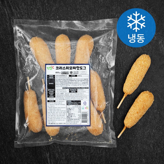 자연도씨 크리스피 모짜 핫도그 10개입 (냉동), 800g, 1개 대표 이미지 - 통모짜 추천