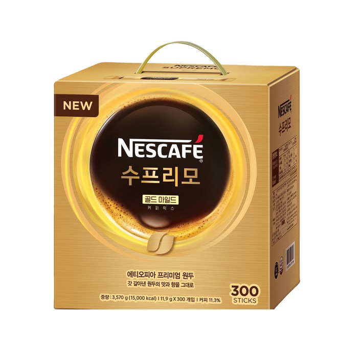 네스카페 수프리모 골드 마일드 커피믹스, 11.9g, 300개 대표 이미지 - 네스카페 추천