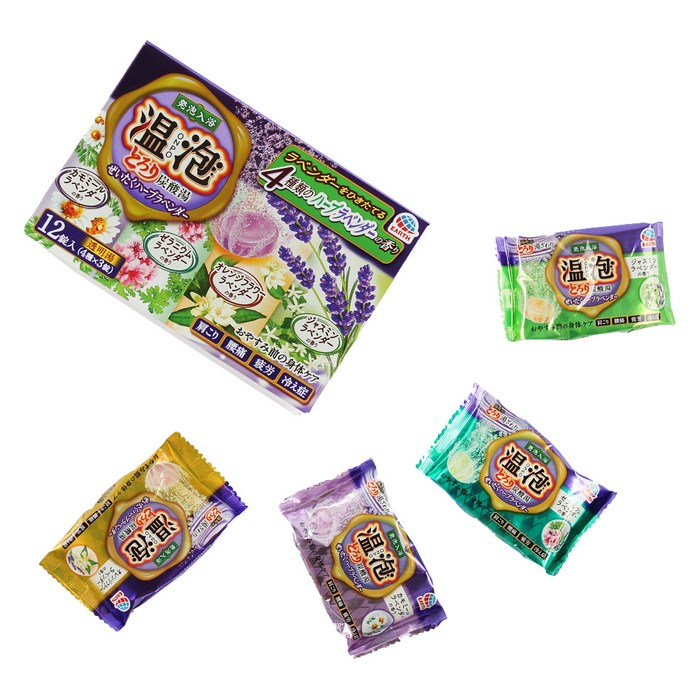 바스로망 온포 탄산 입욕제 라벤더 4종 x 3p 세트, 540g, 1세트 대표 이미지 - 배쓰밤 추천