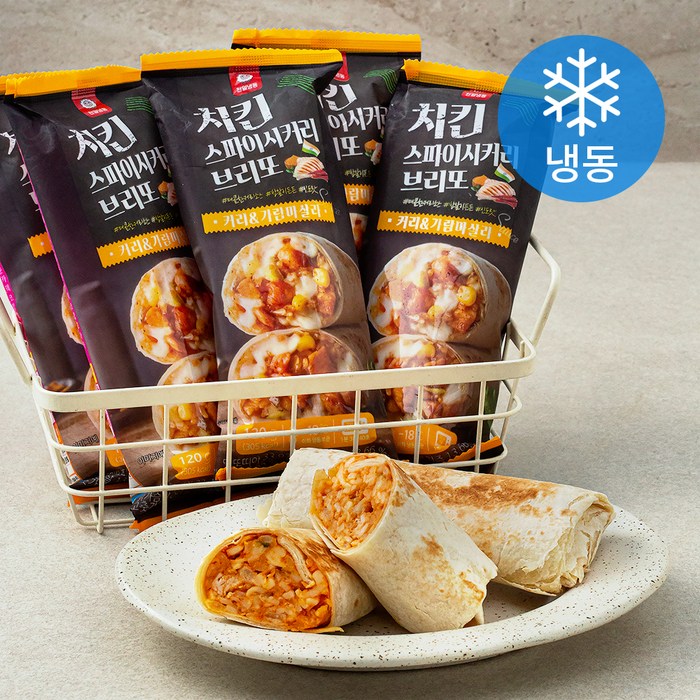 천일냉동 치킨 스파이시 커리 브리또 (냉동), 120g, 5개 대표 이미지 - 점심 메뉴 추천