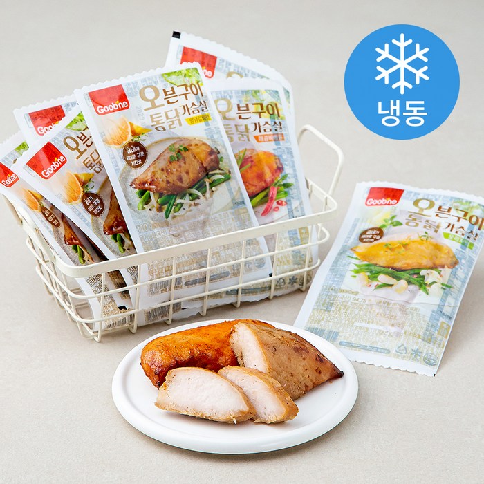 굽네 오븐구이 통닭가슴살 오리지널 110g x 2개입 + 매콤바베큐 110g x 2개입 + 양념갈비맛 110g x 3개입 (냉동), 1세트 대표 이미지 - 오븐치킨 추천