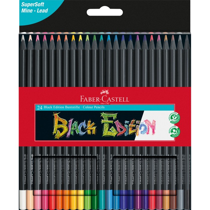 파버카스텔 블랙 에디션 색연필 지관케이스, 1개, 24색 대표 이미지 - 고급 색연필 추천