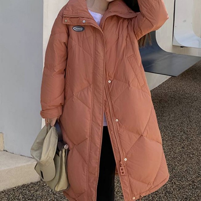 메이첼 여성용 루즈 베베 하이 헨리넥 데일리 롱 패딩 01817 대표 이미지 - 미들 패딩 추천