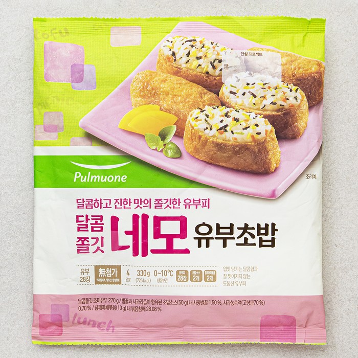 풀무원 달콤쫄깃 네모 유부초밥, 330g, 1개 대표 이미지 - 김계란 추천