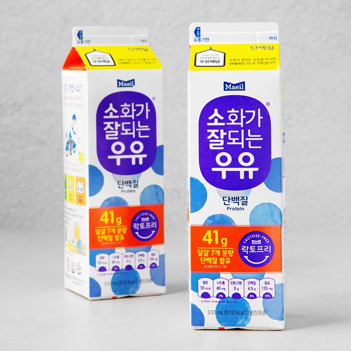 매일유업 소화가 잘되는 우유 단백질, 930ml, 2개 대표 이미지 - 바리스타 우유 추천